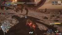 Rathalos stamps its feet talon down.