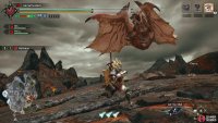 While flying, Rathalos pulls itself backwards.