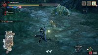Zinogre lowers its front body.