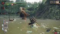 Almudron shakes its body while half-buried.