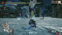 Mizutsune brings its body up for a brief moment.