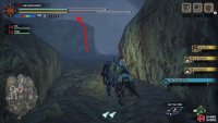 Enter the cave between areas 5 and 6. Then climb up the raised ground on the left.