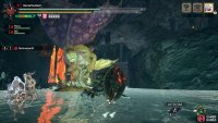 Fighting Somnacanth at the Lava Caverns.
