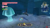 In the eastern room, swim towards this gap.