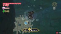 Swim through the tunnel under the lilypad, using the spin attack to smash the blockades.