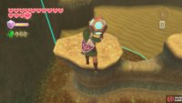 Even while carrying he orb, Link is agile enough to jump across gaps.