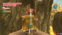 Against this wooden shield Moblin, bombs work wonders.