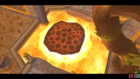 Knock the spiky plants into the lava to create a temporary platform.