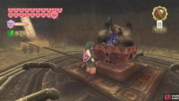 In the next room, poke the Timeshift Stone on top of the mine cart.