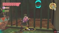 When the mine cart stops, use your Whip to pull the lever on the other side.