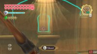 Climb back up the hill and then shoot an arrow at this switch above the Orb.