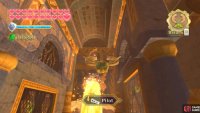 While riding the second platform, quickly disable the crystal switch above the lava waterfall directly ahead.