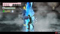 While your sword’s charged with lightning, hit Demise with a lightning disc to stun him.