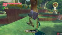 After activating the Goddess Cube, sky-dive inside the volcano-shape island south of Skyloft and land on the inner ledge. Failing that, use the Clawshots.