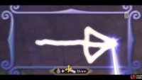 Charge a Skyward Strike in front of the wall and draw your best arrow shape.