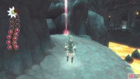 10. Climb back up and look for a nearby ledge that you can drop down to. Jump down to the ledge and go across the skeleton bridge. Then turn right towards the boulder-blocked path.