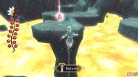 15. Walk back a bit and look for a lower area with a Light Fruit. Crawl through the tunnel near the fruit. Then walk across the tightrope to this final tear.