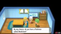 You can catch a Medicham nearby and trade it to this woman