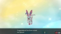 Once Eevee is friendly enough, it’ll evolve into Sylveon instead of Espeon/Umbreon.