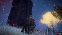 The Divine Tower of Caelid can be seen from the Dragonbarrow site of grace