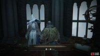 you must ask this first and return to Rogier if you are on his Quest before entering her service.