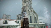 Make your way over to the next roof avoiding barrages of arrows from the invisible archers and head up the ladder to Statue 4.
