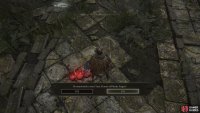 you will find a red summon sign behind the magic sigil here