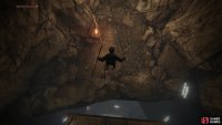 To progress deeper into the mine, you’ll need to jump to a ledge as you ride an elevator.