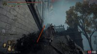 Climb up the dilapidated staircase and the following stairs after.