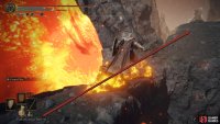 Head north to the bridge with burning slugs and east to the edge of the rocky ledge.