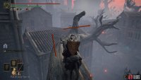 Walk down the stairs to your left and onto the branch. Follow that to the first roof and jump over to the roof on your right.