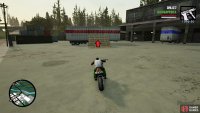 Use the wooden ramp on the other side of the trailers for Unique Jump #30
