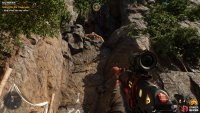 Use the grapple points to climb up