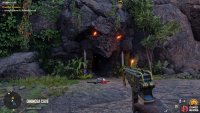 Head through the cave 