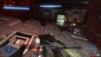 Use the AI Scan to guide you out of the ship as it explodes.