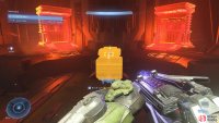 Interact with the larger terminals to lower the gates.