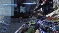 Interact with the terminal above the door to unlock it, highlighted by a red circle in the top right of this image.