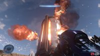 Shoot the exposed cooling pylons to destroy the silos.