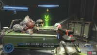 Examine the Spartan armor to obtain the Threat Sensor equipment.