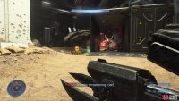 Use map features, such as this empty container, to take cover from the Hunters.