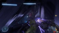 The red door next to a terminal contains a weapons room.