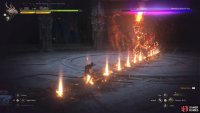 While attacking, it will summon little pillars of fire to thwart your chances of stopping it.