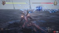 After his first use of Unending Clamor, !Typhon will use energy attacks more frequently, including shooting barrages of blue fireballs,