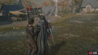 Speak with the Sweeping Villager near the well.