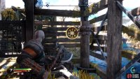 You’ll need to hit the spinning wheel to lower the gate.