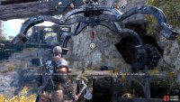 Use the Blades of Chaos on the crane hook to grapple across to the other side.