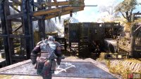 Jump to the crane lift hook and be ready to press circle again in mid air.
