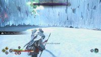 Hjalti will leap back to the edge of the arena, and a red-ring will appear.