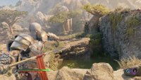 Stand on the platform to the north and throw the Draupnir spear to kill the lizard from here.