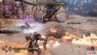 You need to dodge roll away from the rocks as they explode on the ground.